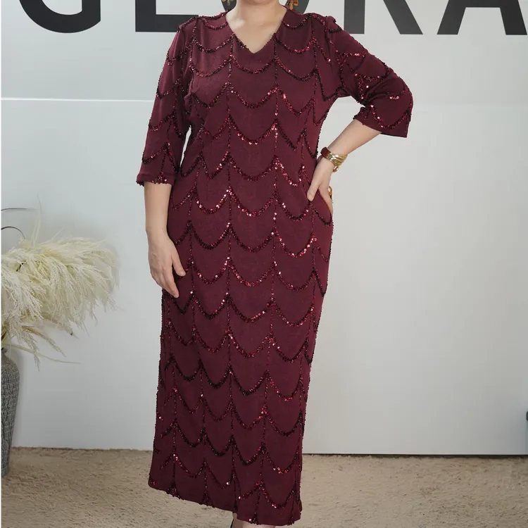 【GLORA原创设计】连衣裙V领复古优雅扭褶连衣裙设计师女装G01-2