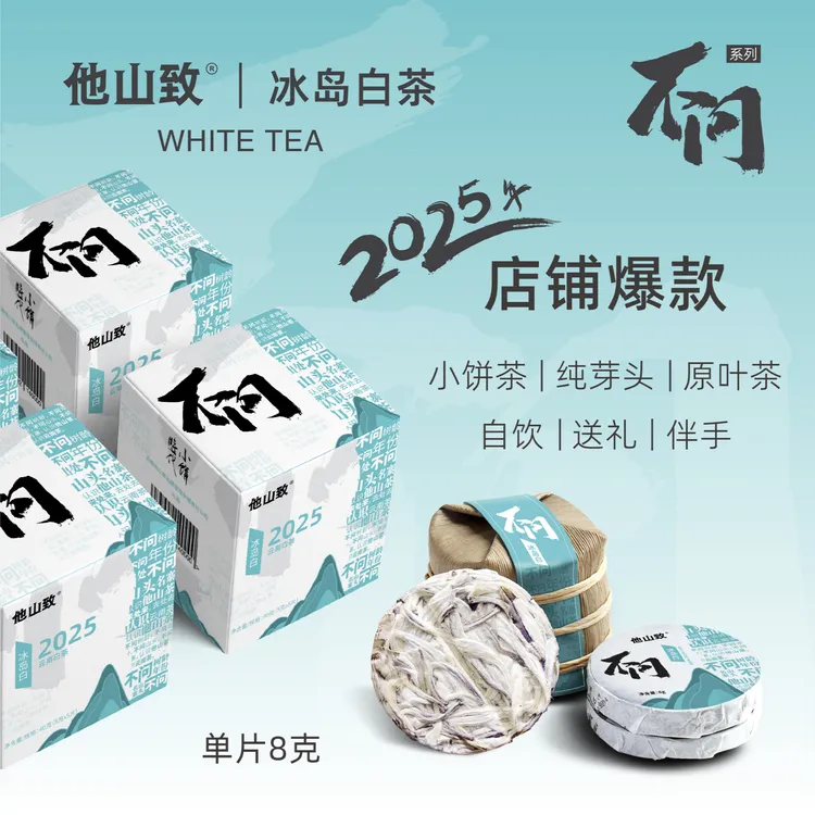 他山致「2025年·冰岛白茶」不问标杆高级茶叶夏天冲泡白毫银针