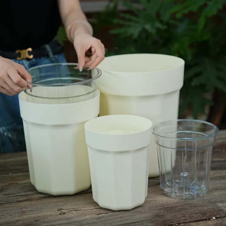 网红懒人花盆自吸水塑料加厚树脂绿植阳台龟背竹秋海棠花器水培