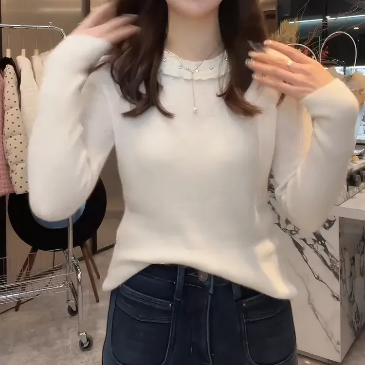 【自然呼吸】秋冬内搭针织打底衫新款时尚洋气百搭上衣女LK2508068