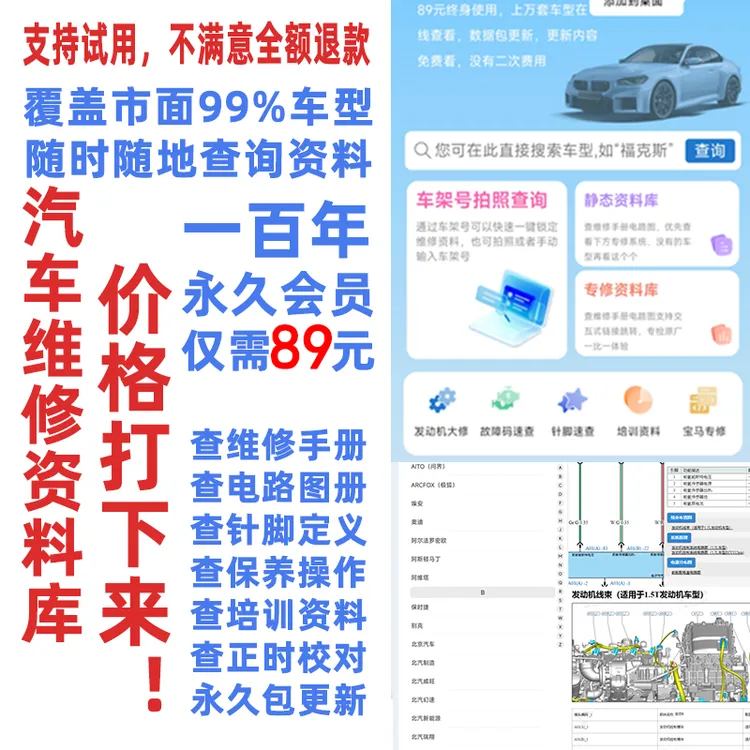 汽车维修资料库平台维修手册电路图查询系统软件修车技术资料宝典商品图