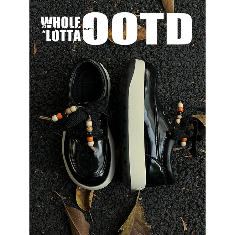 NewRockStarChoppa秋冬新款袋鼠鞋时尚休闲鞋 厚底增高防滑工装靴