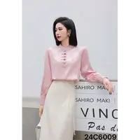 JIRUIMAN/吉瑞曼新中式时尚洋气彩色盘扣设计立领长袖衬衫S576