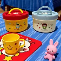 【两只装】双层保鲜盒玻璃内胆微波炉带盖加热密封带饭餐盒蒸蛋碗