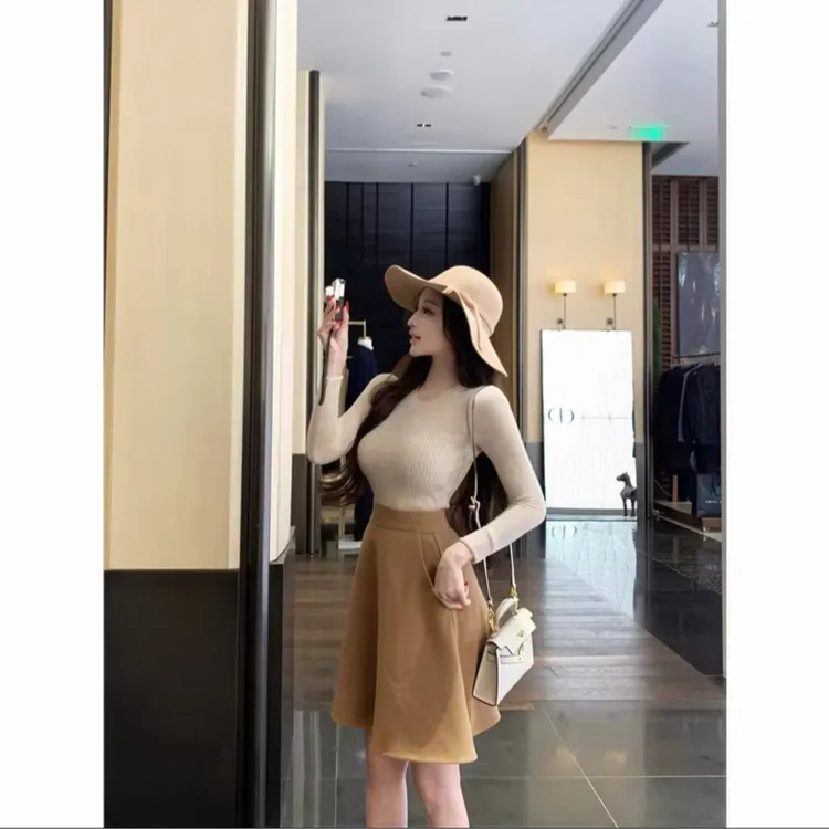 法式收腰显瘦时尚气质小众针织打底