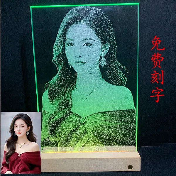 玻璃中式锤子创意画定制真人照片非遗手作情人节礼物送锤子画定制