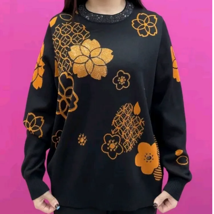 时尚洋气长袖针织打底衫2025冬季新款时尚中年妈妈修身百搭毛衣衫