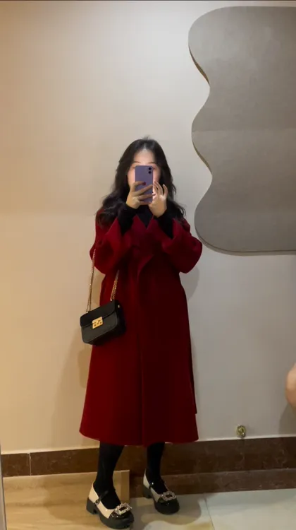 西西里 2025秋冬新款中长款宽松时尚高级感女士羊毛外套气质大衣