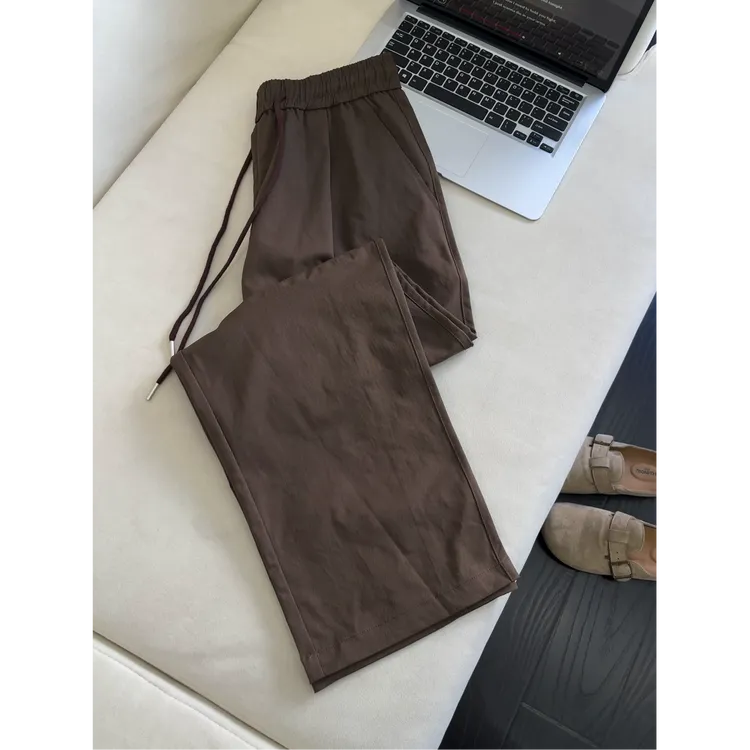 vintage日系复古裤子男款款垂感褶皱休闲长裤直筒宽松显瘦弯刀裤