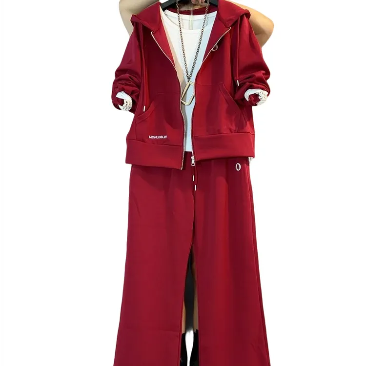 大维罗依XYT秋季新款连帽百搭休闲遮肉显瘦运动套装