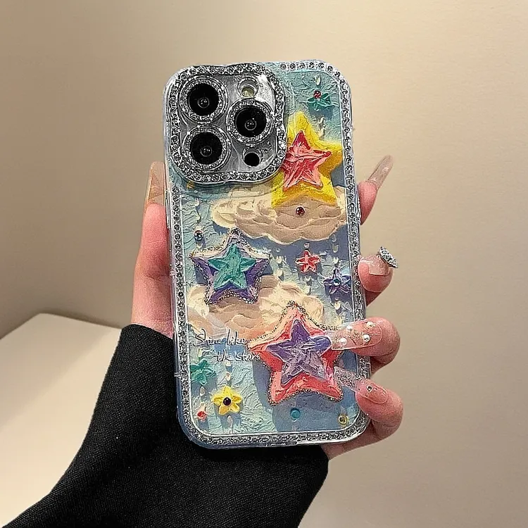 星星适用手机壳全包保护套女性个性创意个性高级网红防摔透明卡通