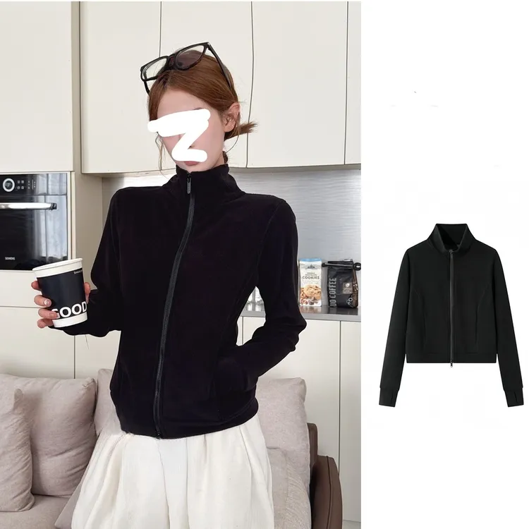 【修身定制版】2025秋冬新款双拉链立领卫衣外套老钱风设计感短外套