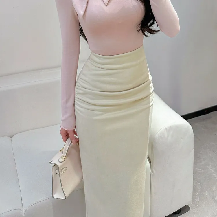 【冬日氛围】秋冬新款气质感时尚百搭修身显遮肉修身半身裙XY-239