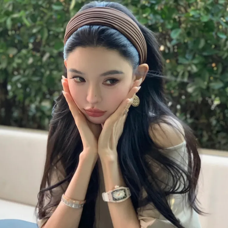 复古高端大气宽边褶皱发箍轻奢老钱风气质高颅顶头箍发卡女发饰潮