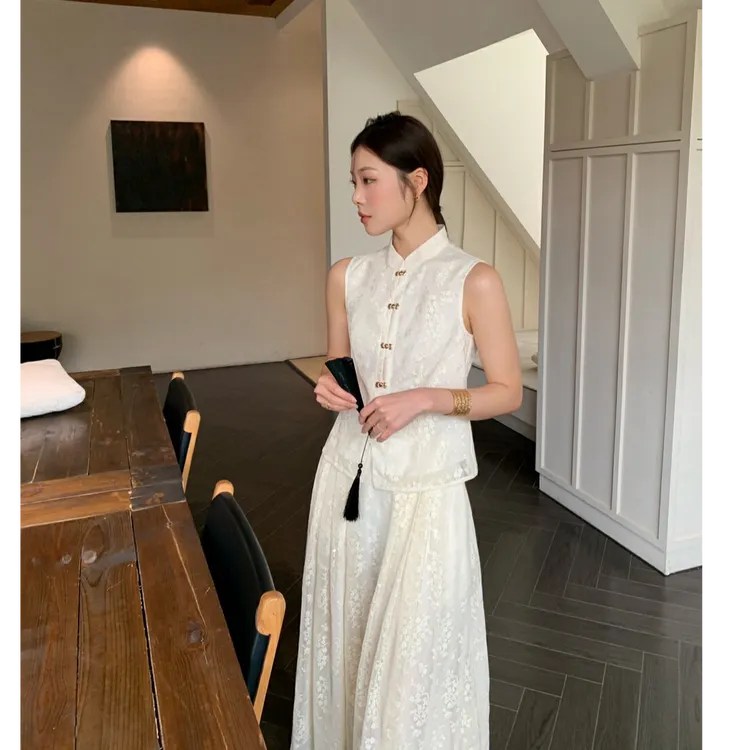 向晚意 国风新中式女装夏季2025新款高级感轻奢小众旗袍裙子套装