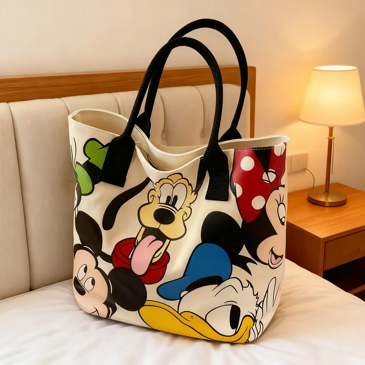 米奇帆布包女大容量包包2025款可爱卡通高飞狗手提袋上班族托特包