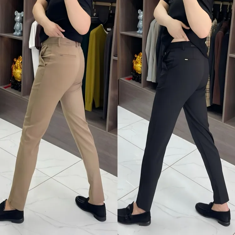 66698秋冬男士九分开叉小脚裤韩版修身休闲裤痞帅慵懒风男装弹力