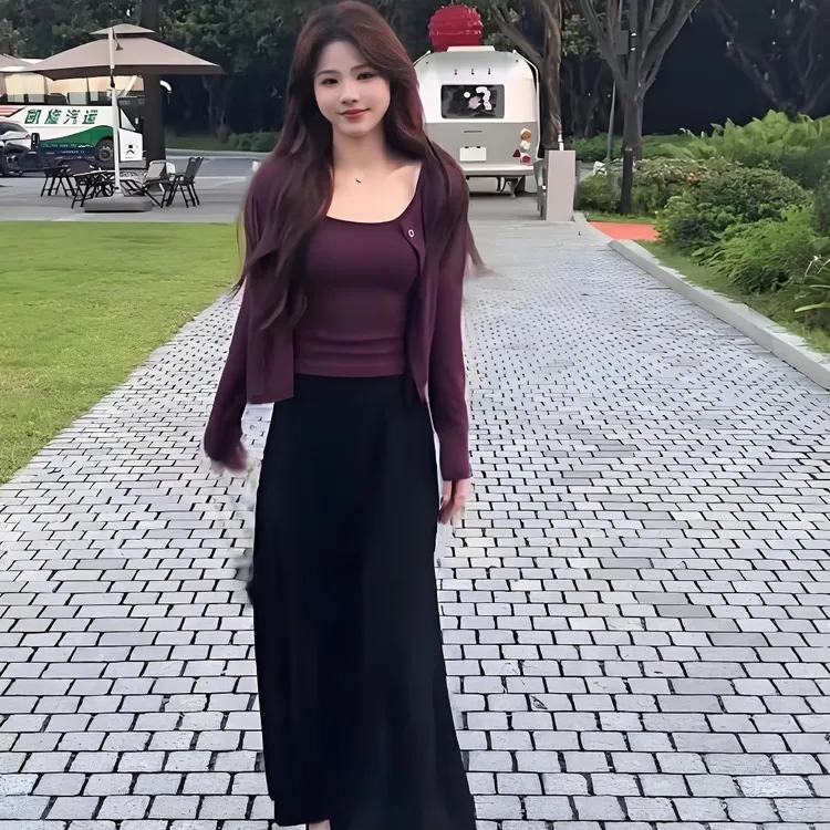 2025年秋冬新款流行穿搭一整套时尚套装小个子韩风chic三件套女装