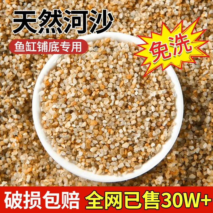 天然河砂水晶沙粗沙鱼缸底砂盆栽多肉铺面乌龟缸铺底水族箱造景沙