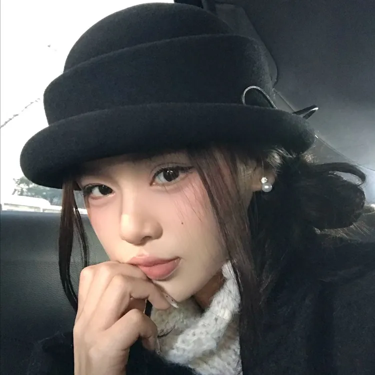 『国风款』帽子女2025新款留洋千金风礼帽赫本风贝雷帽黑色渔夫帽