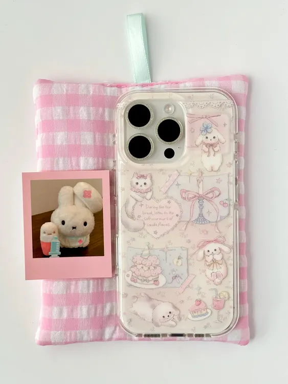 高级IMD双层森系爱心猫猫适用苹果16/15华为小米OPPOVIVO手机壳