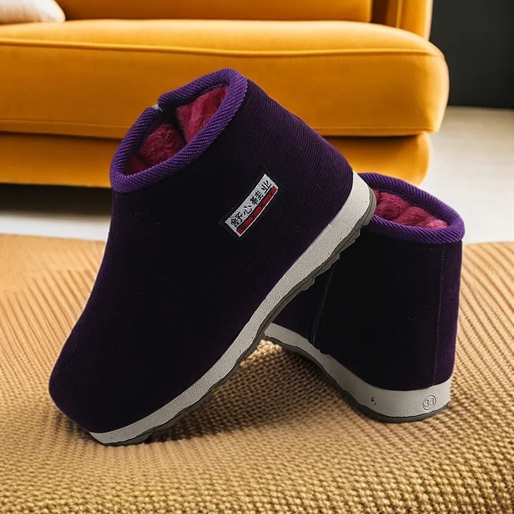 手工棉鞋轻便软底保暖舒适防滑耐磨加绒加厚厚底居家冬季手工棉鞋