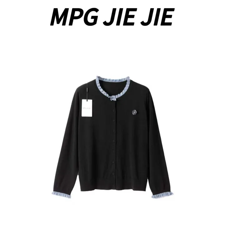 MPG JIEJIE【小雨苍兰】大码早秋绵羊毛拼接针织衫
