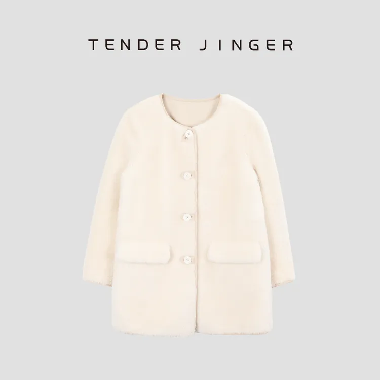 【黑标】极简复古一手长皮毛一体外套T44MDD78900