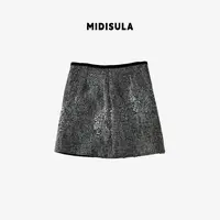 MDSL·新款韩系时尚气质亮片短款半身裙#01674