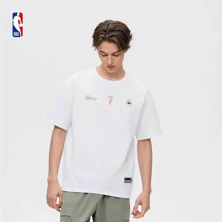 【替换】NBA官方球星印签东契奇詹姆斯库里杜兰特纯棉运动短袖T恤