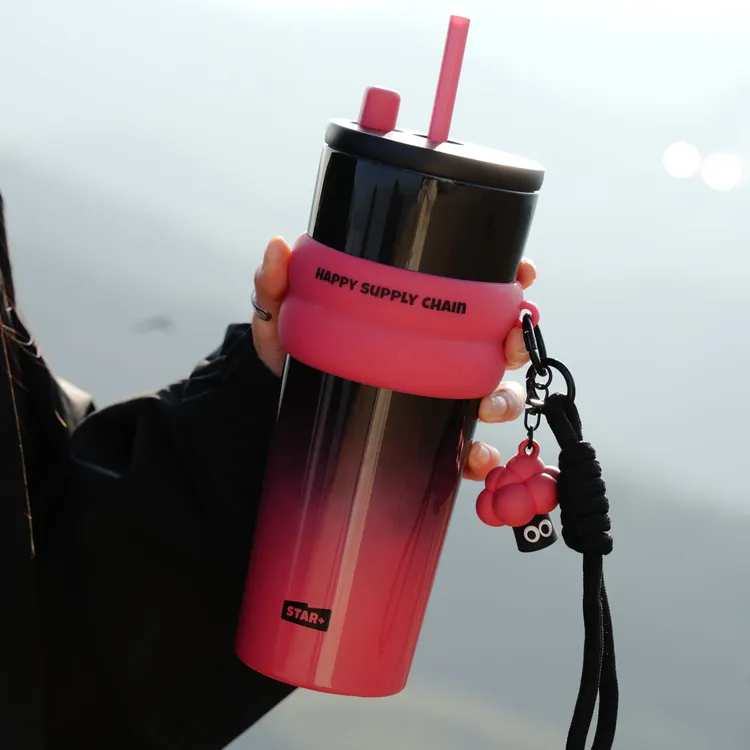 世大家【2026新款】保冰保温杯高颜值吸管杯子女便携防漏车载保温杯商品图