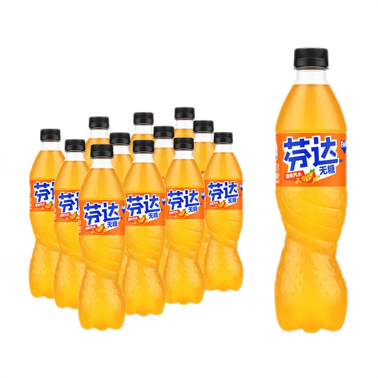 芬达 Fanta 无糖零卡 橙味汽水 碳酸饮料 500ml*12瓶 整箱装
