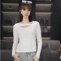 打底衫长袖修身型千金风白色休闲百搭秋冬
