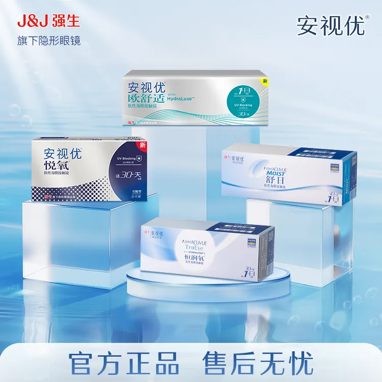 【隐形眼镜全家福】强生安视优硅水凝胶透明隐形眼镜原装进口商品图