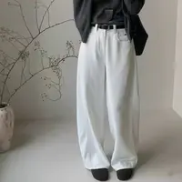阔腿牛仔裤女春2025新款韩版宽松高腰休闲香蕉裤弯刀裤