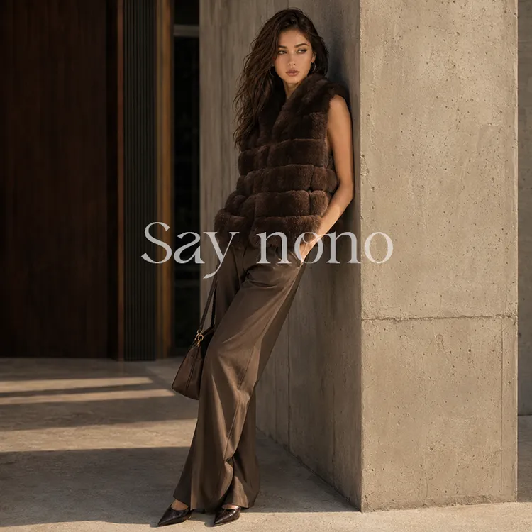 懒猫nono│Saynono 【初恋】狐狸毛皮草马甲/1-WSWBG256219TFM