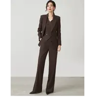 2727戗驳领轻职风一粒扣弹力西装时尚设计师通勤高腰休闲宽松