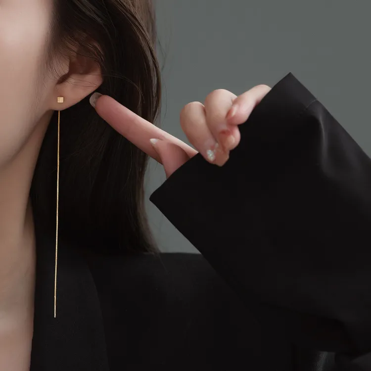 金美澳 铜合金耳饰 耳线耳坠2025年火爆款网红款高级感流苏长耳环