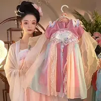 海宁1【蝶舞】2025新款女童国风仙气中国风夏季休闲汉服裙25195