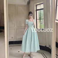 【现货】LUOLUOZ【海棠听风】气质收腰方领绝美女神范连衣裙H81699