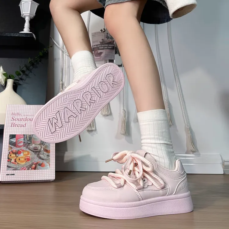 回力粉色厚底小白鞋女2025秋季新款小众透气休闲板鞋百搭运动鞋子