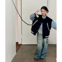 2025冬款新品女童韩版撞色毛呢绗棉棒球服百搭童装外套L88020