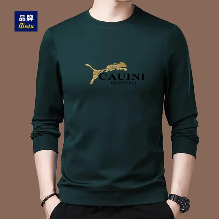 BINTU男装圆领男长袖印花卫衣春秋季男士美式学院风潮流t恤衫潮流
