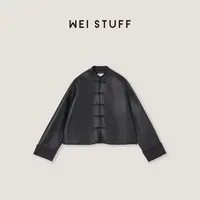 WEI STUFF  “意境东方” 中式立领百搭宽松盘扣皮衣外套 8894 . 