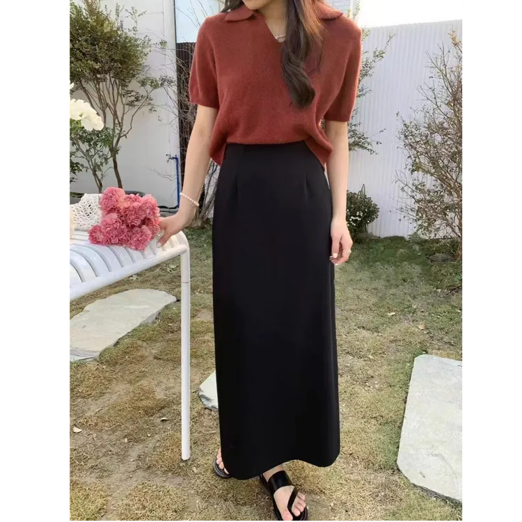 【3个裙长】西装显瘦开叉包臀百搭清冷系禅意衣服女666