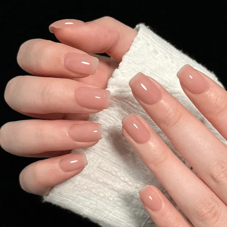 【气质裸色】气质高级冰透裸色穿戴甲嬛嬛穿戴甲短款简约百搭美甲