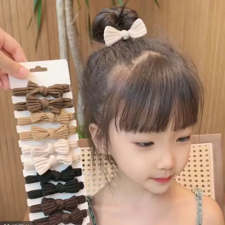 新款简约高弹耐用皮筋扎头发蝴蝶结发圈