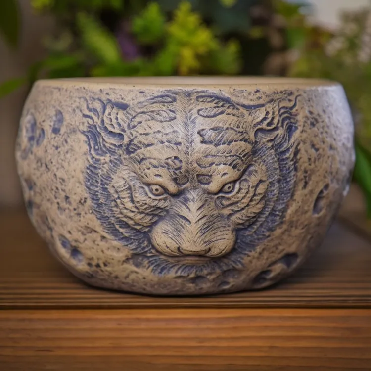 宜兴原矿紫砂段泥老虎主人杯虎虎生威200cc紫砂压手杯紫砂杯茶杯