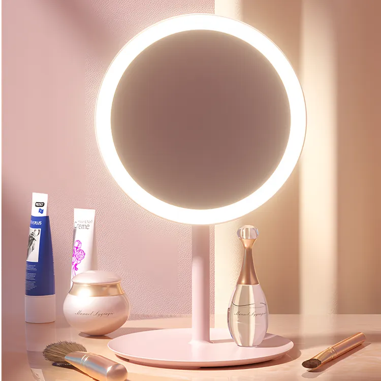 【远方专属】化妆镜led灯台式家用ins风卧室学生宿舍桌面带灯美妆镜