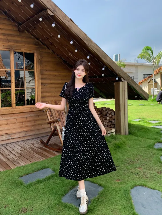2025新款夏装胖mm大码女韩系气质显瘦高级感碎花连衣裙22608
